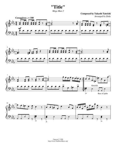mega man 2 sheet music.